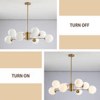 Lighting Mid Century Sputnik Chandelier 6-Light E27 Milk
