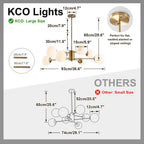 Lighting Mid Century Sputnik Chandelier 6-Light E27 Milk