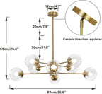 Lighting Mid Century Sputnik Chandelier 6-Light E27 Milk