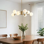 Lighting Mid Century Sputnik Chandelier 6-Light E27 Milk