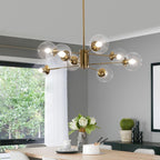 Lighting Mid Century Sputnik Chandelier 6-Light E27 Milk