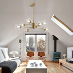 Lighting Mid Century Sputnik Chandelier 6-Light E27 Milk