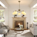 Lighting Modern Brushed 5-Light Glass Globe Chandelier