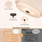 Semi Flush Ceiling Light with 2 Tiers Linen