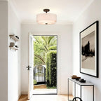 Semi Flush Ceiling Light with 2 Tiers Linen