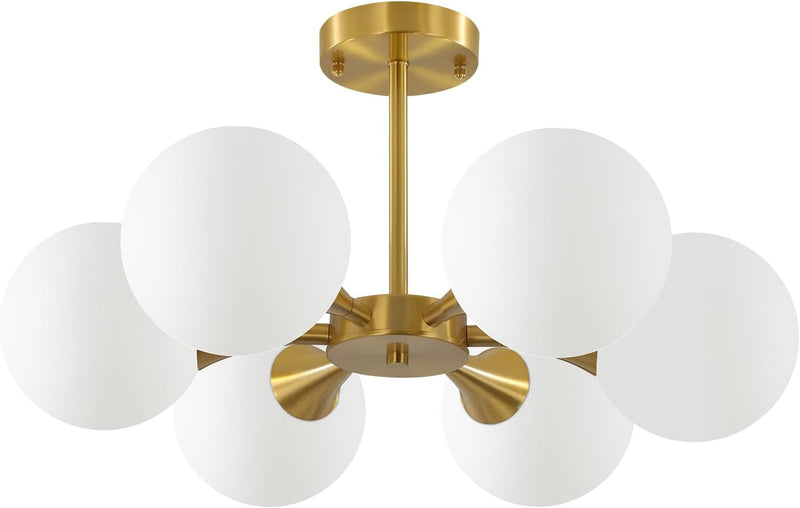 Lighting Sputnik Ceiling Light 6-Lights E27 Milk Glass