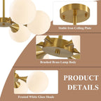 Lighting Sputnik Ceiling Light 6-Lights E27 Milk Glass