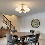 Lighting Sputnik Ceiling Light 6-Lights E27 Milk Glass