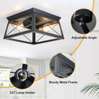 Lights 4 Modern Industrial Light E27 Flush Mount