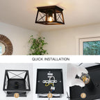 Lights 4 Modern Industrial Light E27 Flush Mount