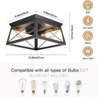 Lights 4 Modern Industrial Light E27 Flush Mount
