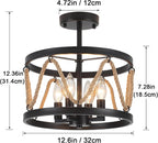Lights Living Room 4-Light Chandeliers Light Rustic Industrial