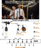 Lights Outdoor 40m Mains with 43 LED 2700K