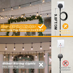 Lights Outdoor Garden String Mains Powered 150FT