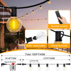 Lights Outdoor Garden String Mains Powered 150FT