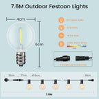 Lights Outdoor Mains Powered S14 50FT LED String