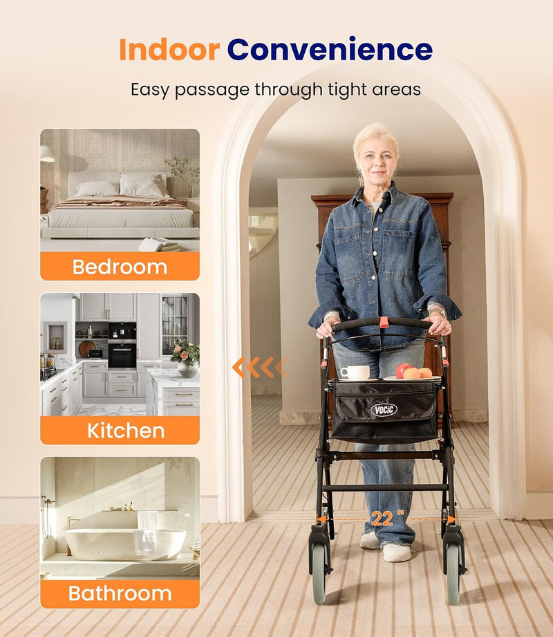 Lightweight Indoor Walking Frame for Home Foldable Zimmer
