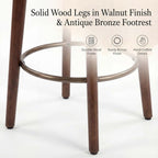 Linen Bar Stools 68CM Counter Height Upholstered Kitchen (Set of 2)