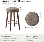 Linen Bar Stools 68CM Counter Height Upholstered Kitchen (Set of 2)