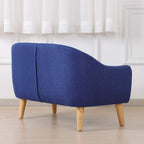Linen Fabric Children Sofa Chair 2 Seater Wooden