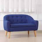 Linen Fabric Children Sofa Chair 2 Seater Wooden