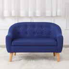 Linen Fabric Children Sofa Chair 2 Seater Wooden