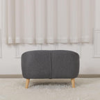 Linen Fabric Children Sofa Chair 2 Seater Wooden