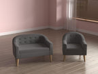 Linen Fabric Children Sofa Chair 2 Seater Wooden