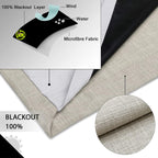 Linen Look 100% Blackout Eyelet Curtains Thermal Energe