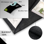 Linen Look 100% Blackout Eyelet Curtains Thermal Energe
