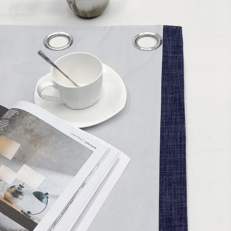 Linen Look 100% Blackout Eyelet Curtains Thermal Energe