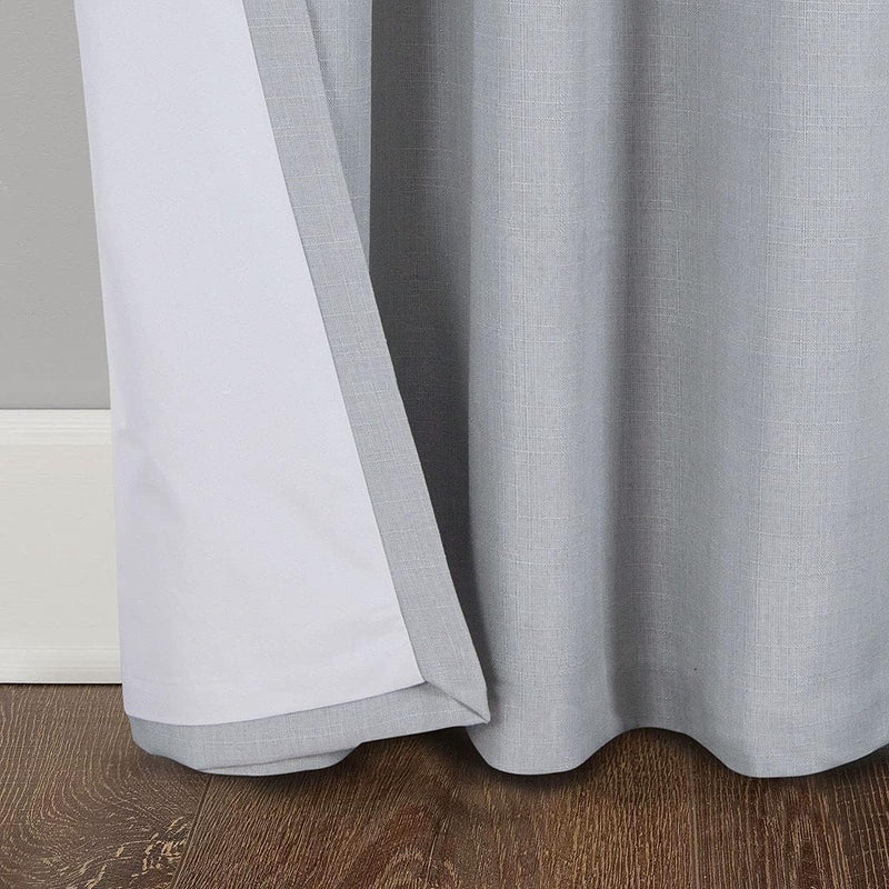 Linen Look 100% Blackout Eyelet Curtains Thermal Energe