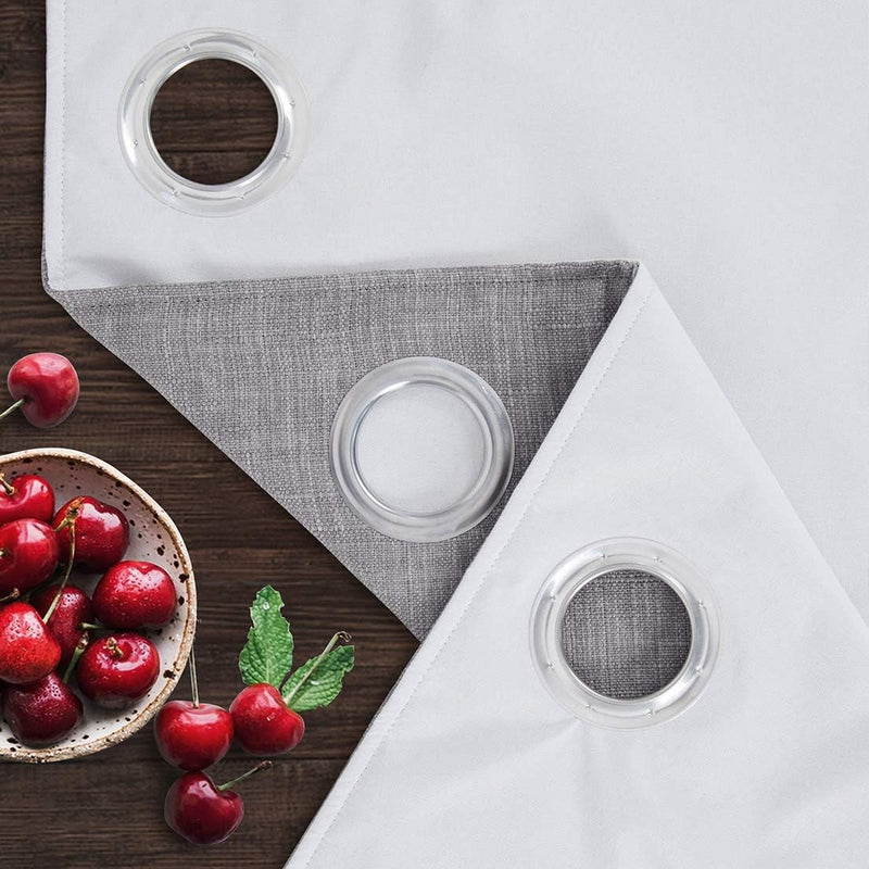 Linen Look 100% Blackout Eyelet Curtains Thermal Energe
