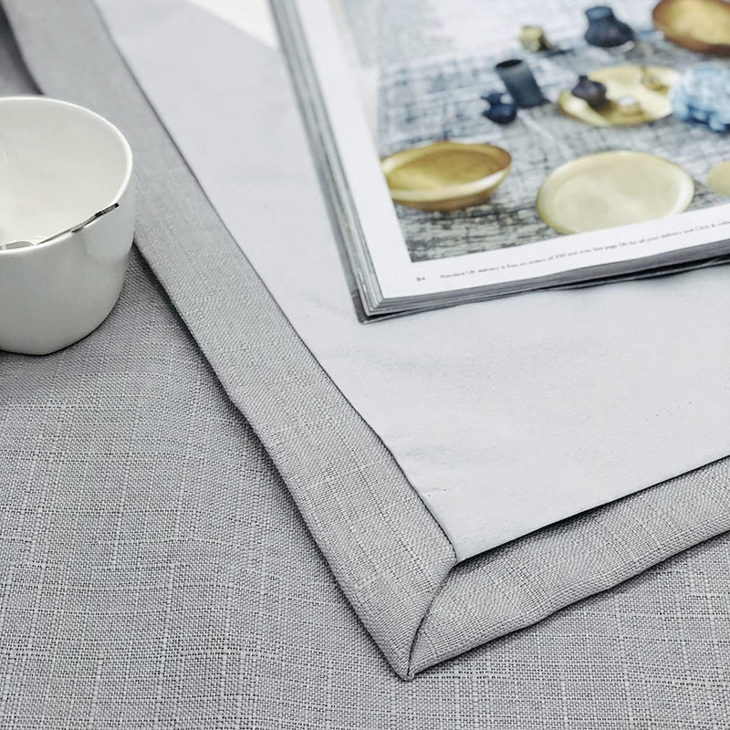 Linen Look 100% Blackout Eyelet Curtains Thermal Energe