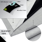 Linen Look 100% Blackout Eyelet Curtains Thermal Energe
