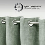 Linen Look 100% Blackout Eyelet Curtains Thermal Energe