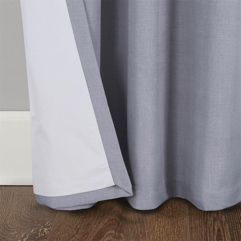 Linen Look 100% Blackout Eyelet Curtains Thermal Energe