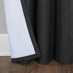 Linen Look 100% Blackout Eyelet Curtains Thermal Energe