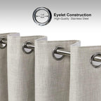 Linen Look 100% Blackout Eyelet Curtains Thermal Energe