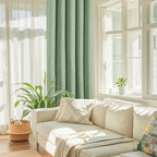 Linen Look 100% Blackout Eyelet Curtains Thermal Energe
