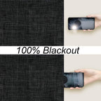 Linen Look 100% Blackout Eyelet Curtains Thermal Energe
