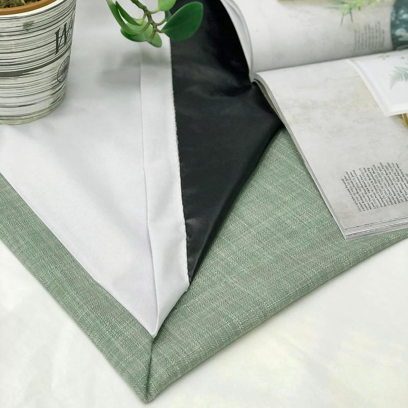Linen Look 100% Blackout Eyelet Curtains Thermal Energe