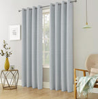 Linen Look 100% Blackout Eyelet Curtains Thermal Energe