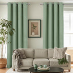 Linen Look 100% Blackout Eyelet Curtains Thermal Energe
