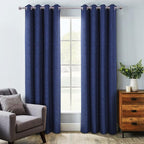 Linen Look 100% Blackout Eyelet Curtains Thermal Energe