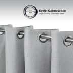 Linen Look 100% Blackout Eyelet Curtains Thermal Energe