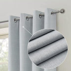 Linen Look 100% Blackout Eyelet Curtains Thermal Energe
