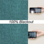 Linen Look 100% Blackout Eyelet Curtains Thermal Energe