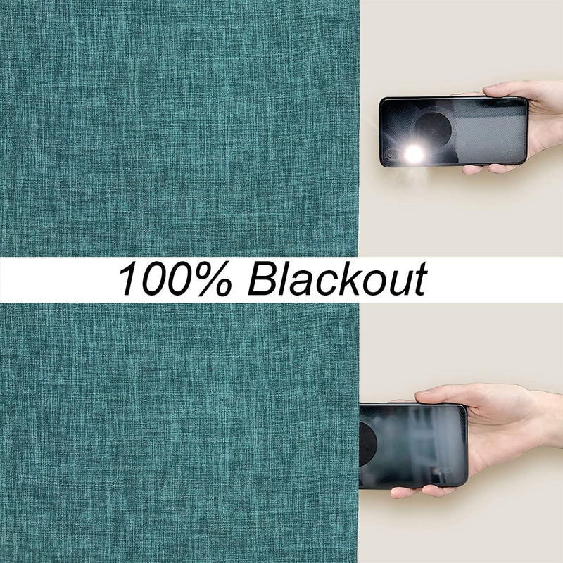 Linen Look 100% Blackout Eyelet Curtains Thermal Energe