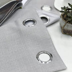 Linen Look 100% Blackout Eyelet Curtains Thermal Energe